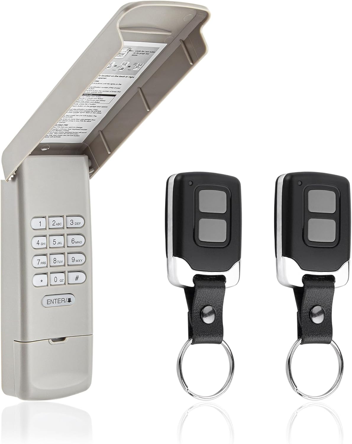 Garage Door Opener Keypad with 2 Remotes for Liftmaster & More
