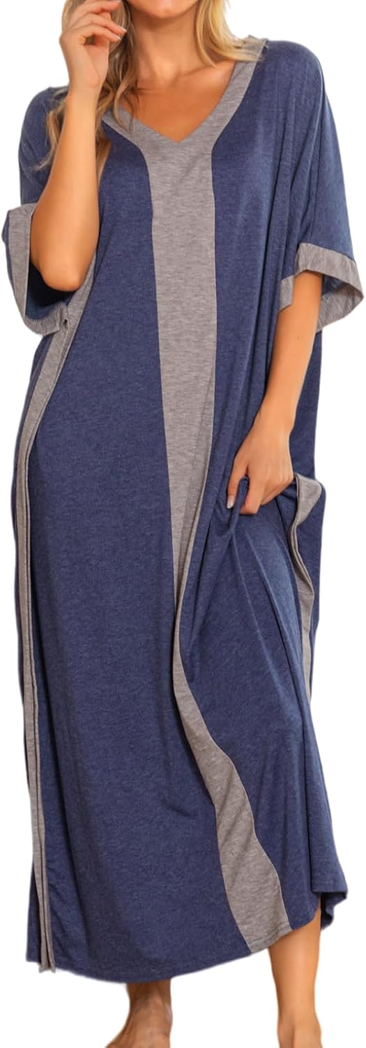 Bloggerlove Women Nightgowns Cotton Caftan House Dress Sleepwear