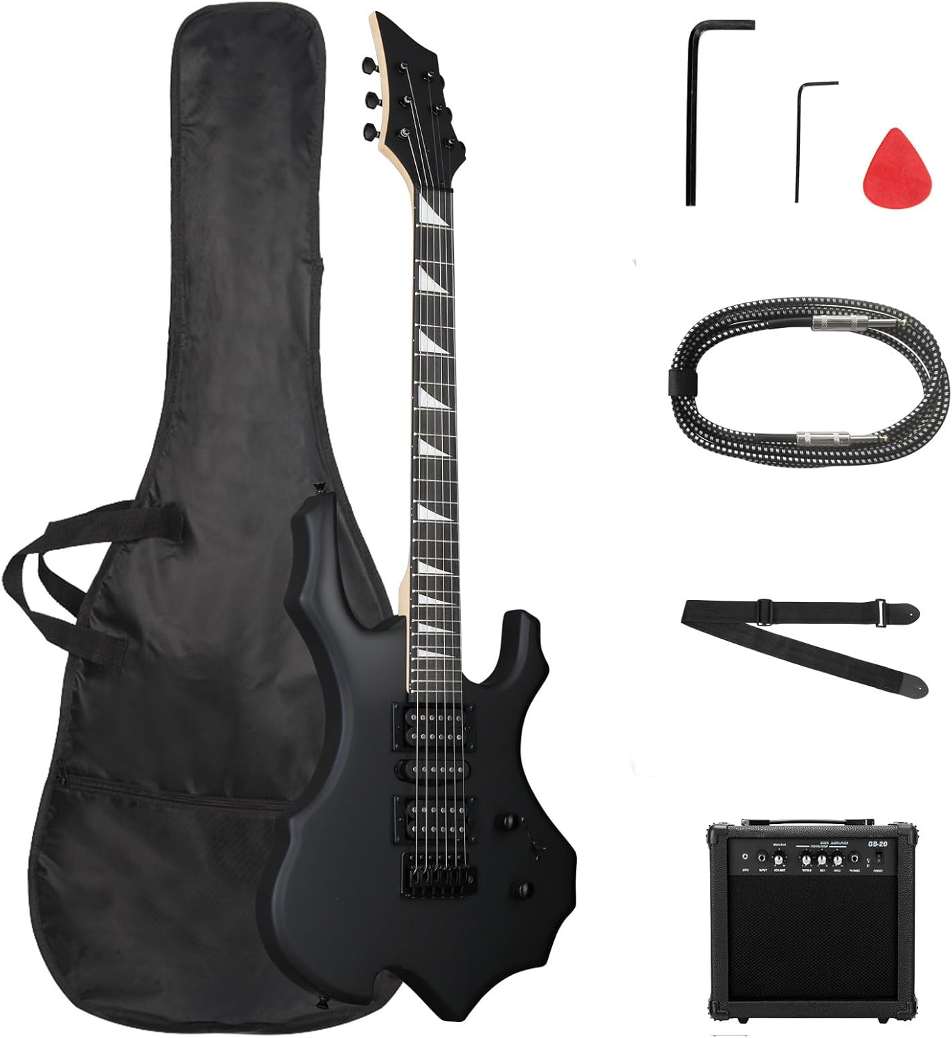 Ktaxon Burning Fire Design Electric Guitar Kit for Beginners