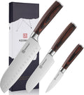 KEEMAKE Santoku Knife Set of 3pcs - Sharp German Stainless Blades
