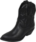 Cowgirl Western Stitched Ankle Boots Pointed Toe Short Booties