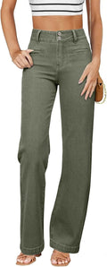 Sidefeel Women's High Waisted Straight Leg Jeans (Style 3ZN4)