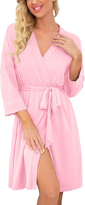 PrinStory Women Kimono Robes Short Lightweight Knit Robe - Soft