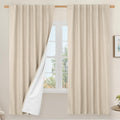 LAMIT 100% Blackout Natural Linen Curtains, 52 x 72 in Pair - Room