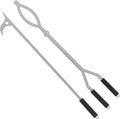 40 Inch Stainless Steel Fire Tongs and Poker Set for Outdoor Use