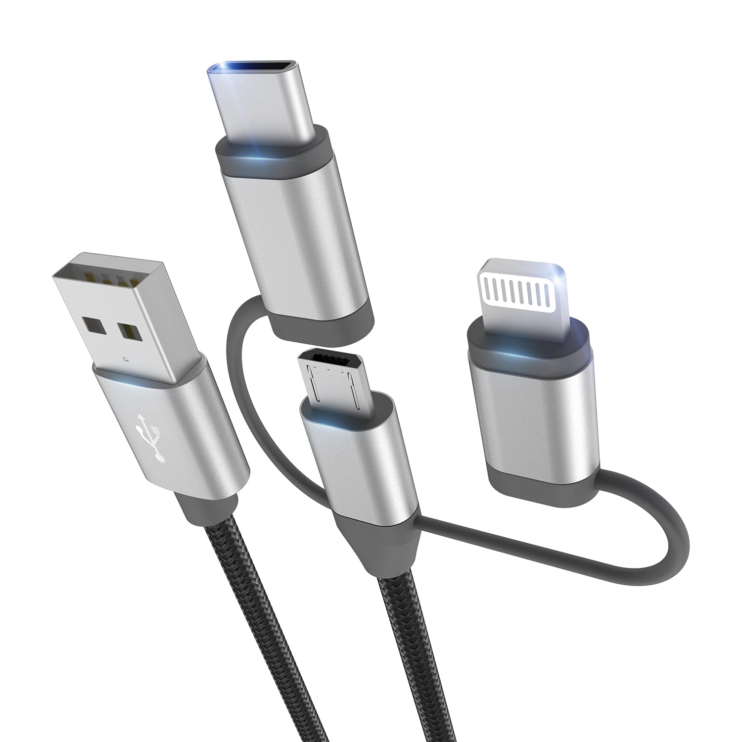 MICFLIP 3-in-1 Apple MFi Certified Charger for iPhone, Huawei, Samsung - Fast Charging!