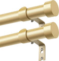 Curtain Rods 2 Pack 32-86 in Heavy Duty Gold Drapery Rods - Smooth