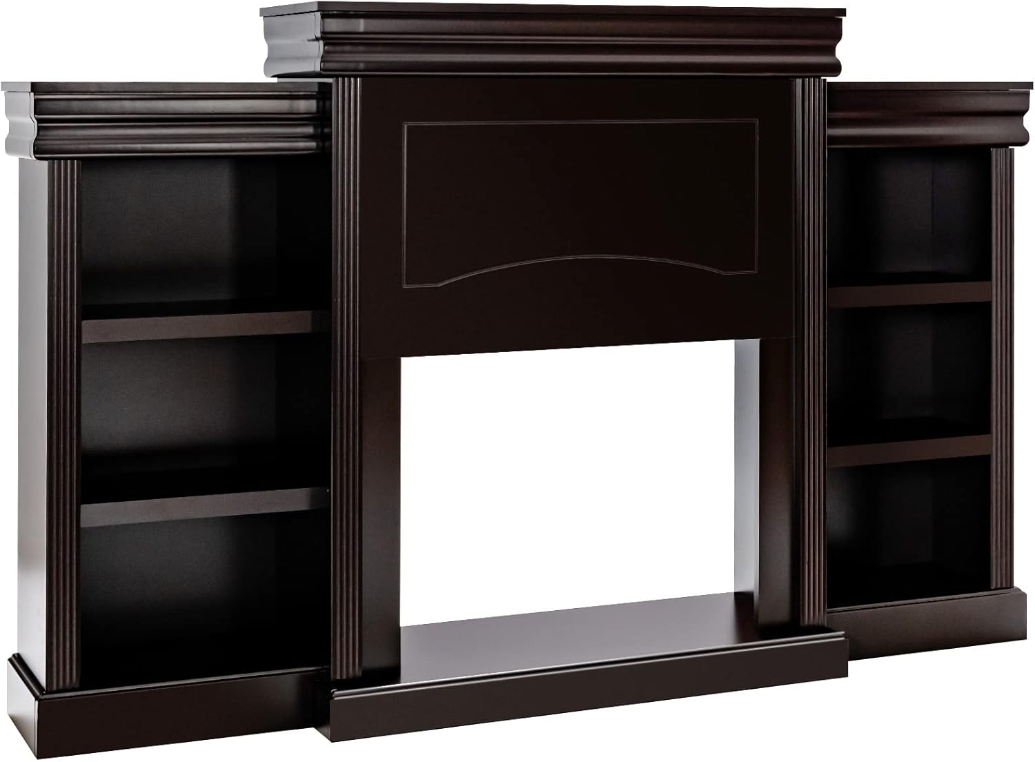 Modern Fireplace Stand with Storage Shelves