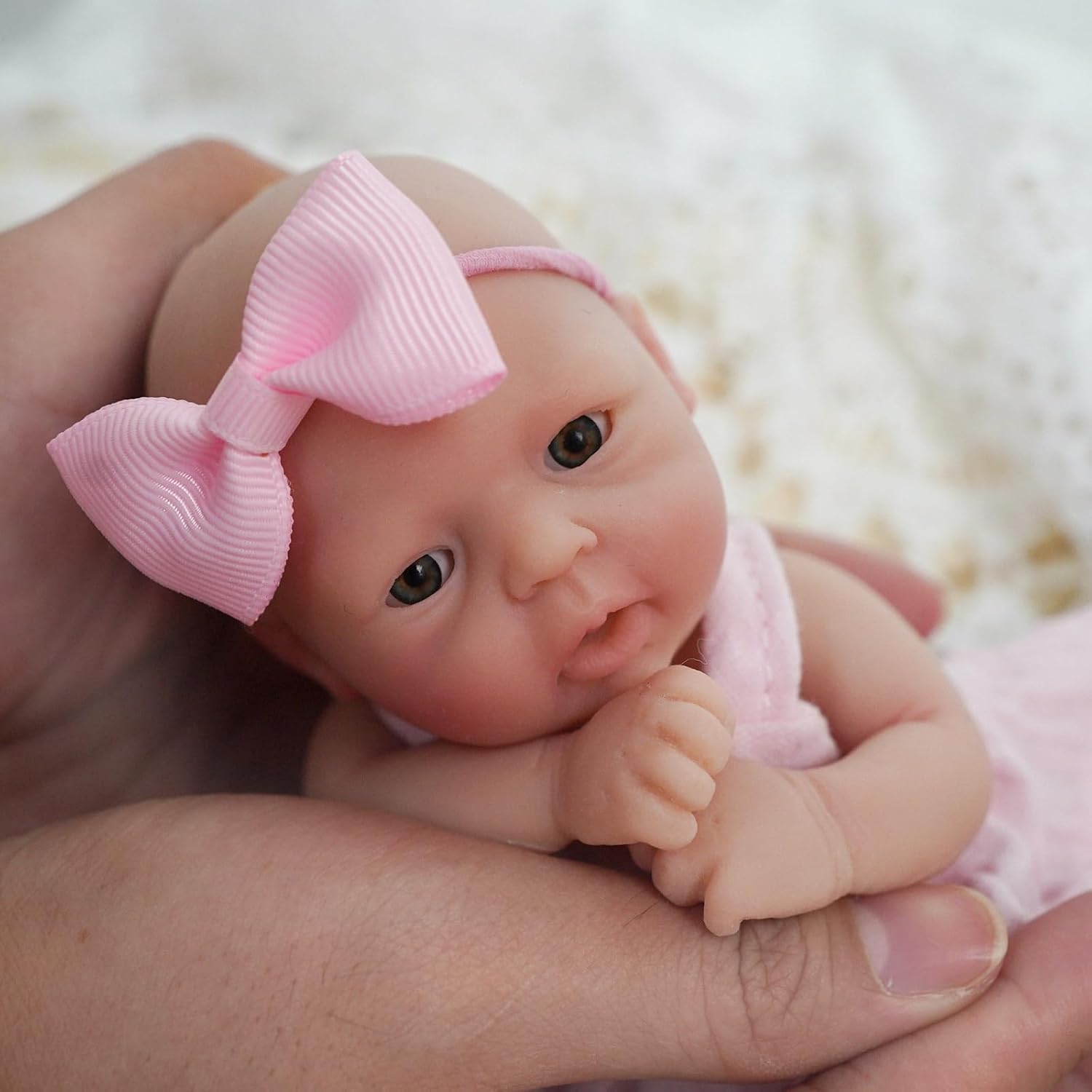 7 Inch Girl Micro Preemie Silicone Baby Doll for Kids and Adults