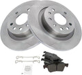 TRQ Rear Brake Pad & Rotor Kit Compatible with 2003-2004 Saab 9-3