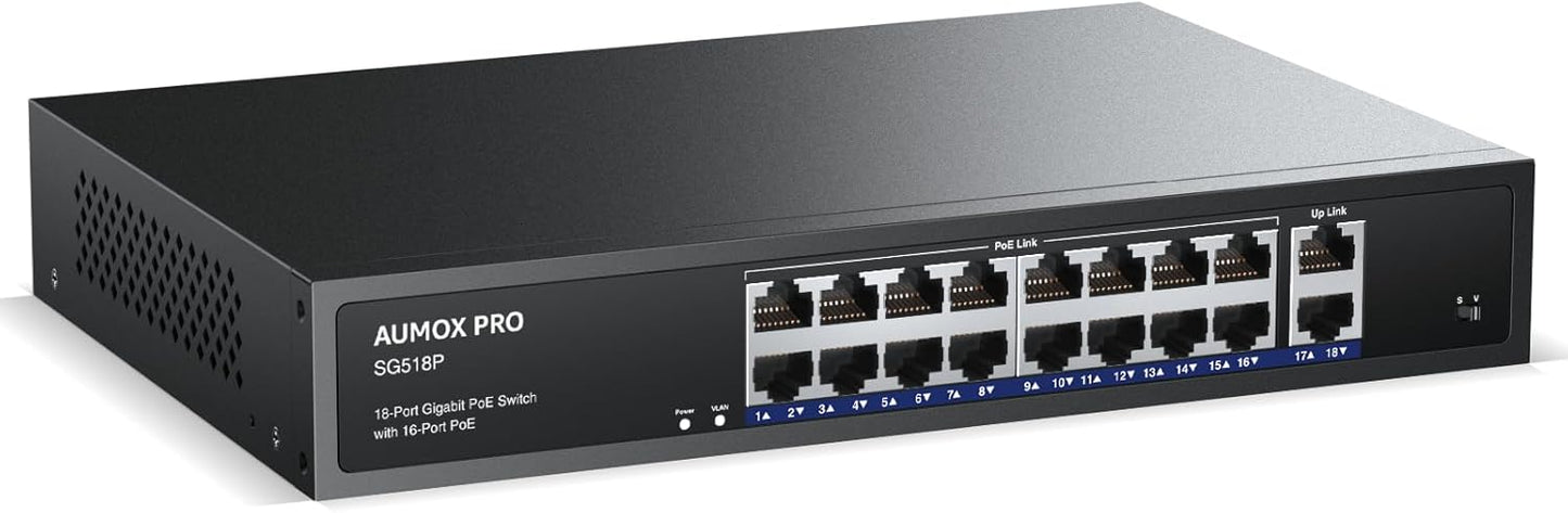 16 Port Gigabit PoE Switch for Reliable Network Performance