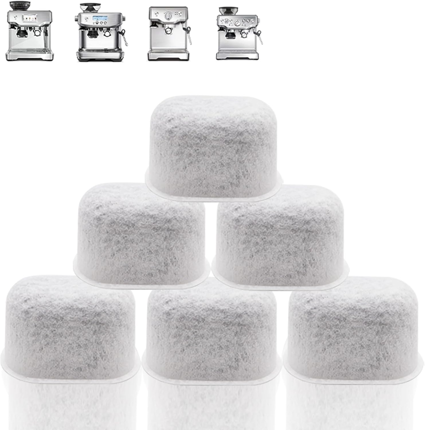 Dianrui 6 Pack Charcoal Water Filters for Breville Espresso