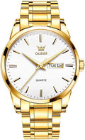 OLEVS Men's Luxury Two Tone Stainless Steel Watch - Dress & Everyday