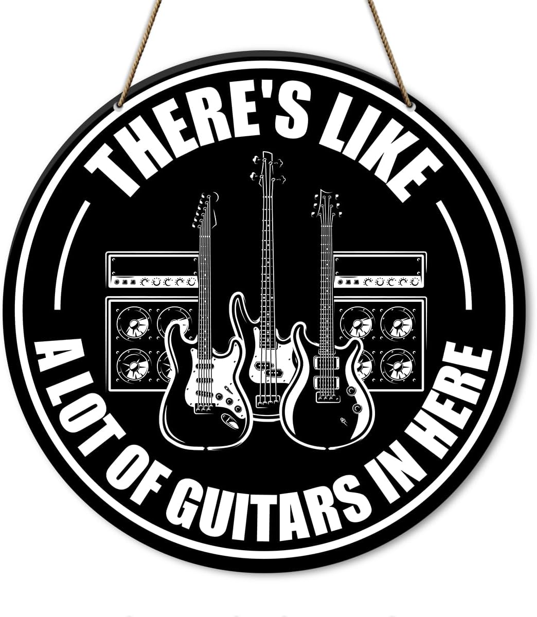 Vintage Guitar Calligraphy Sign ~ Music Lovers Gift