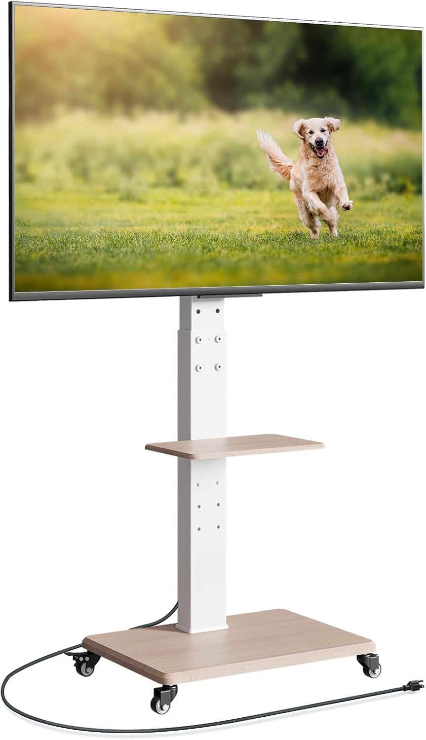 Neothm Rolling TV Stand: Swivel, Height Adjustable, 88lbs Capacity