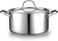 Stainless Steel 6-Quart Stockpot - Even Heating, Tight Lid