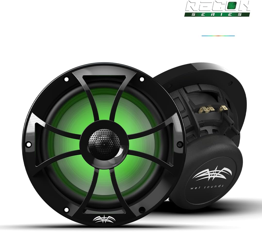 Wet Sounds Recon 8-BG RGB Marine Speakers | High Output & RGB Backlighting