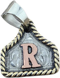 Handmade Cow Tag Copper Initial Necklace - Hand Engraved Charm Choose