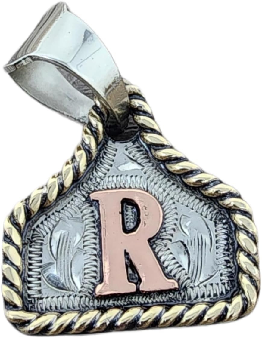 Handmade Cow Tag Copper Initial Necklace for Unique Style
