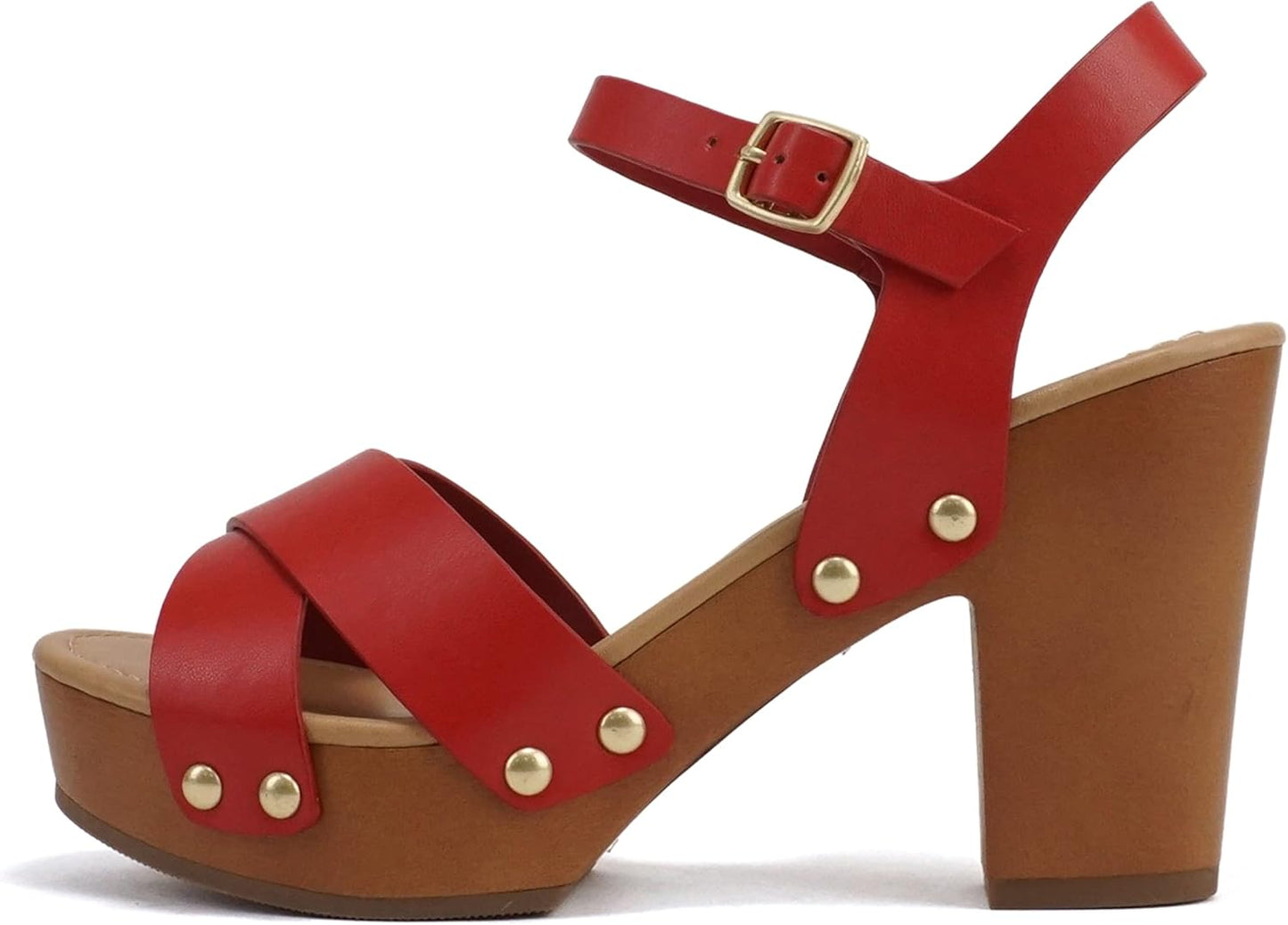 Soda MIGUEL Women Crisscross Band Chunky Platform Sandal