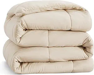 Bedsure Duvet Insert Queen Comforter Beige - All Season Cozy