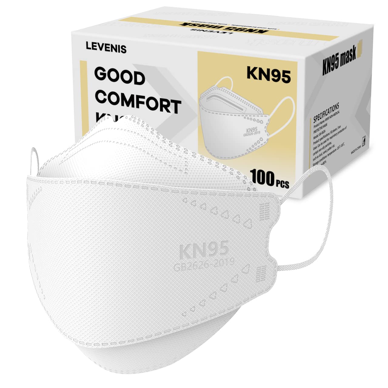 LEVENIS KN95 Face Masks 100 Pack for Superior Protection