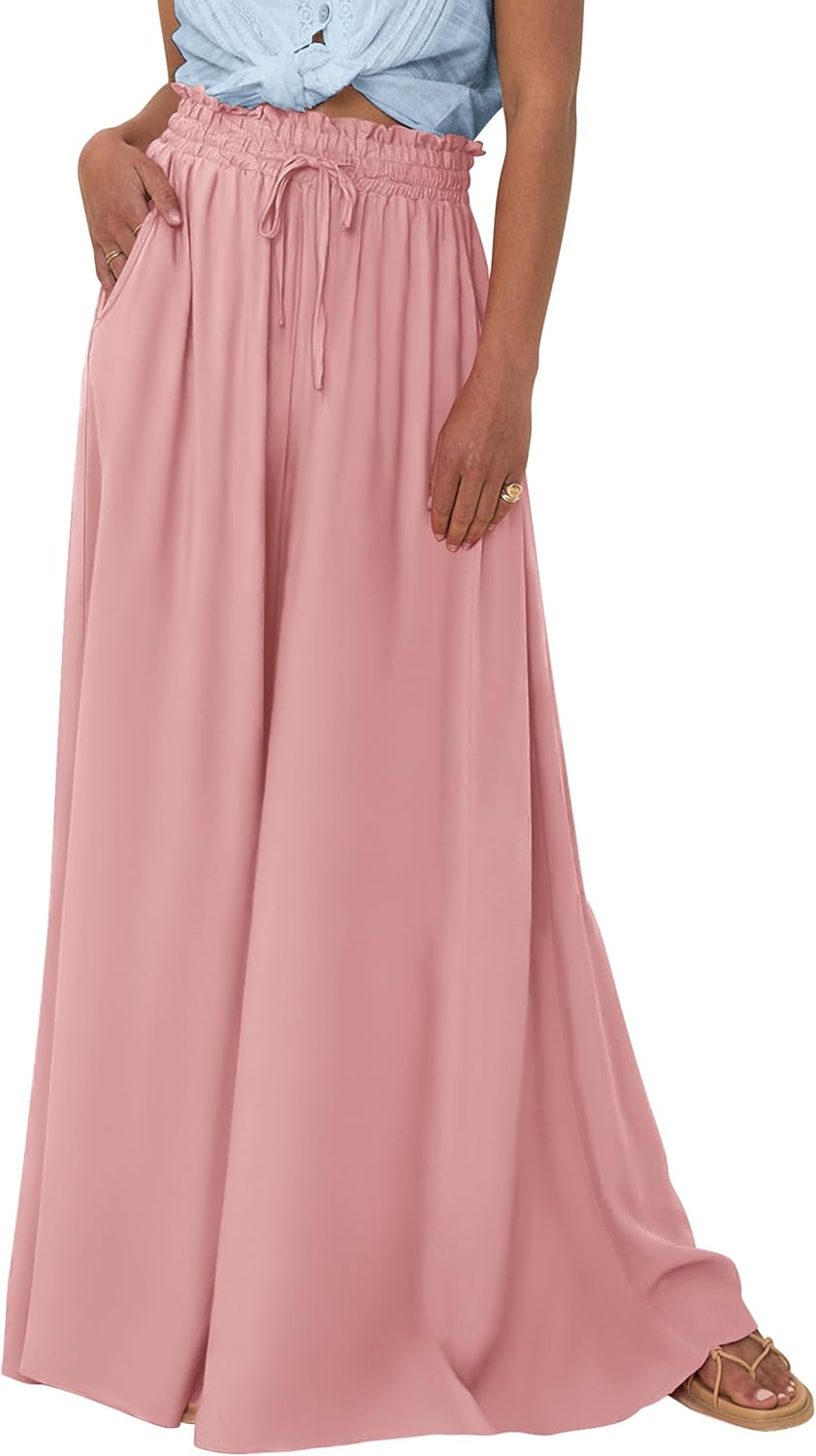 PRETTYGARDEN Women's Summer Wide Leg Palazzo Pants for Comfort