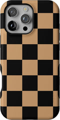 Casely iPhone 16 Pro Case Fit Check - Black & Brown Checkerboard