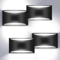 4 Pack Black Modern LED Wall Sconces 6000K Cool White - Up/Down G9