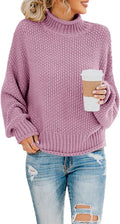 Turtleneck Oversized Sweater Womens - Cozy Chunky Knit Pullover high