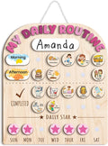 Wooden Daily Routine Chart for Kids - Chore Board for Toddlers