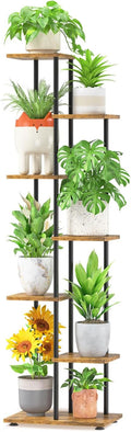 Black 6-Tier Wood Plant Stand Indoor - Sturdy Space-Saving Rack