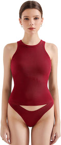 SUUKSESS Women Padded Cotton Ribbed Tank Top - Built-In (Style V7F4)