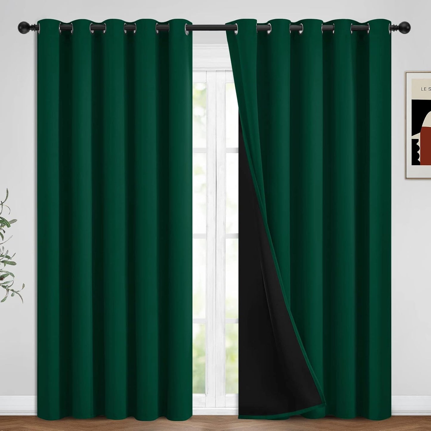 Yakamok Thermal Insulated Blackout Curtains for Bedroom