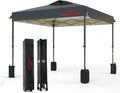8x8 Pop Up Canopy Easy Up Canopy Tent - One Person Set Up Grey