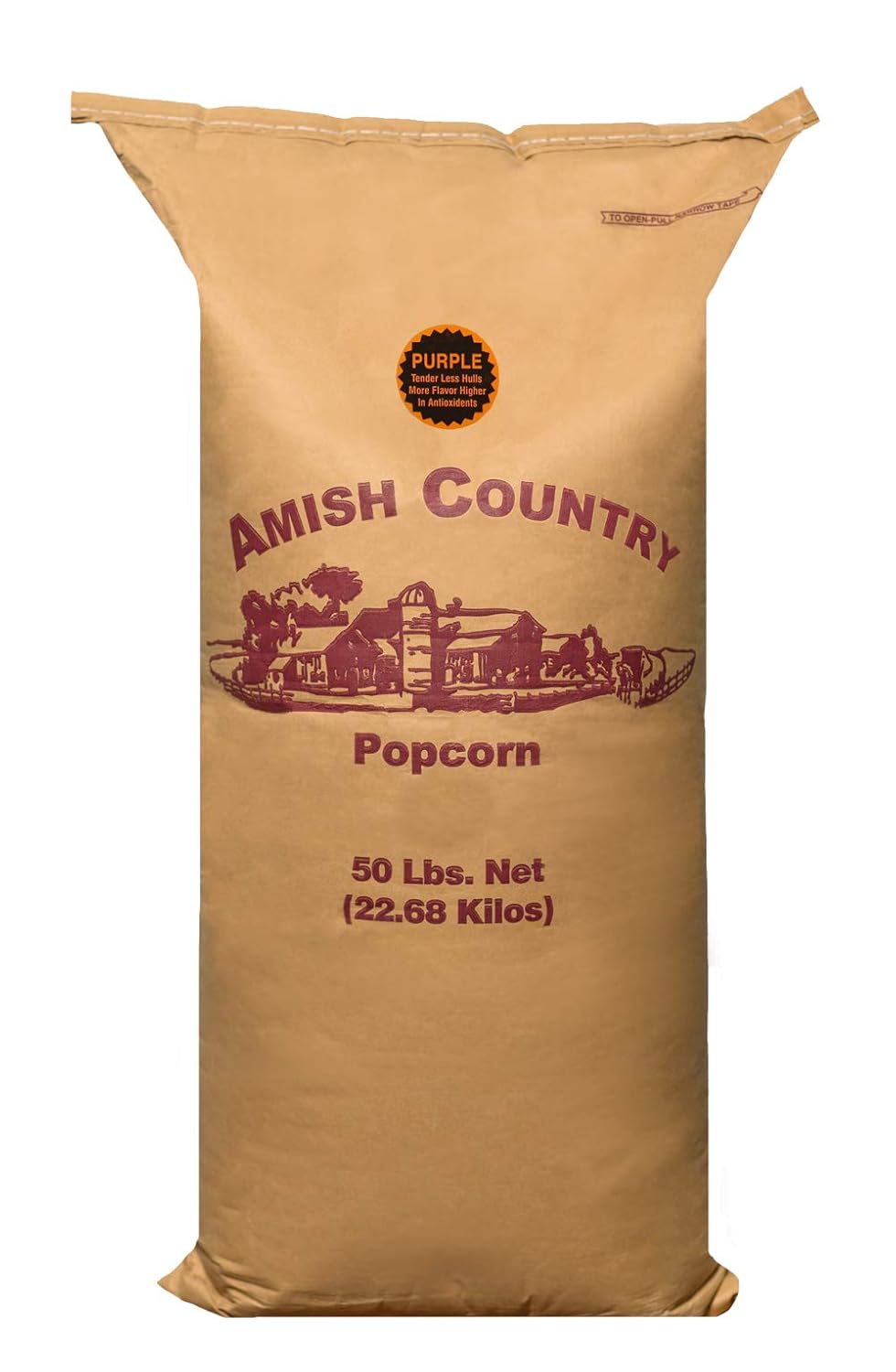 Amish Country Popcorn 50 lbs Bag of Purple Kernels for Snacking