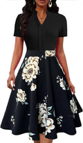 Mokayee Womens Summer V Neck Fit and Flare Dress - Pockets