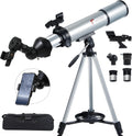 80mm Refractor Telescope for Kids & Adults with Phone Adapter