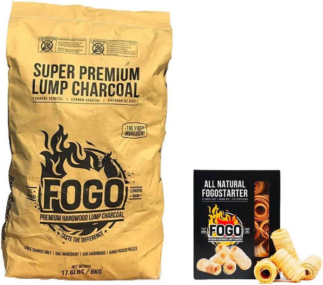 FOGO Super Premium Hardwood Lump Charcoal and Fire Starters