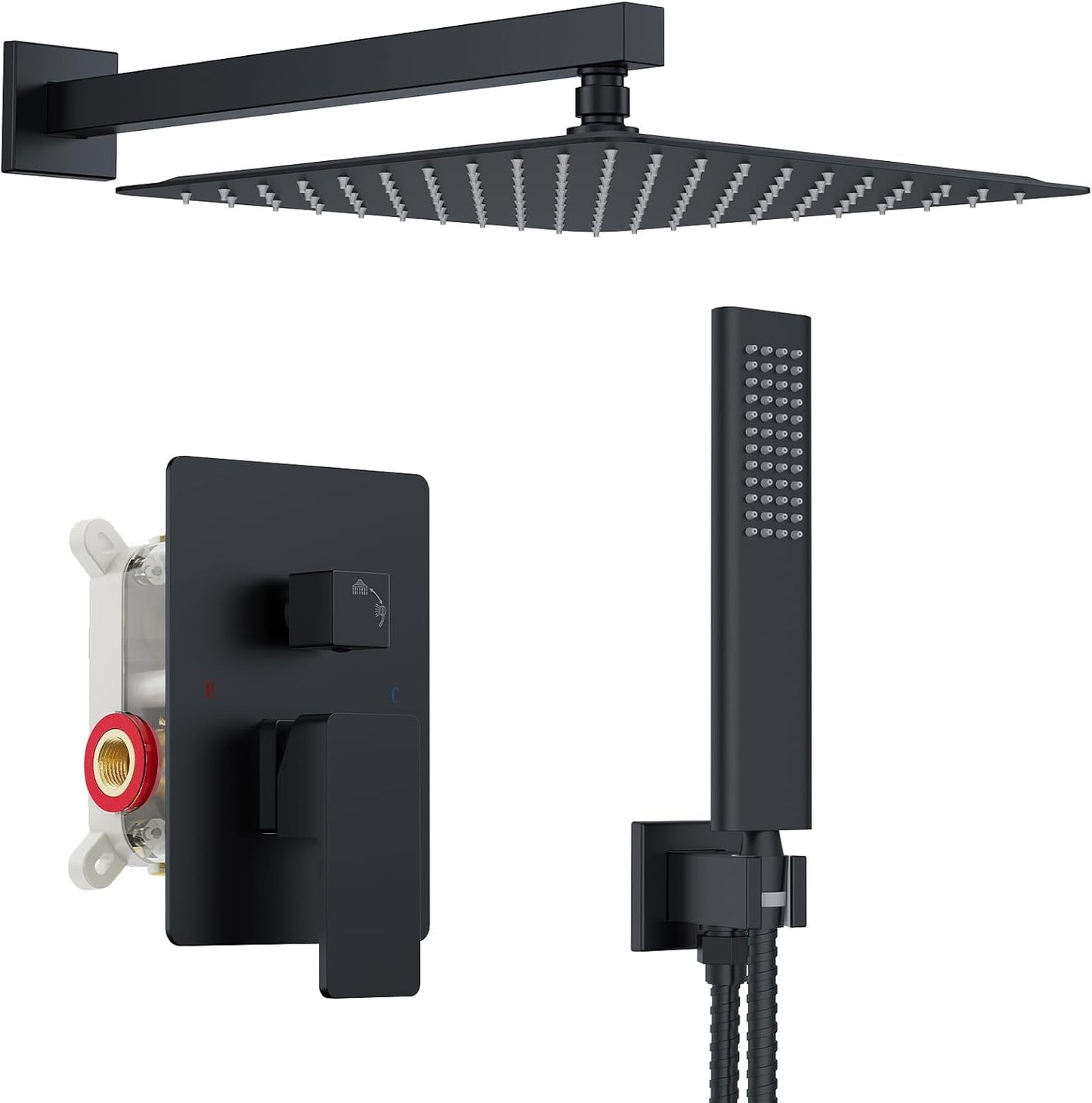 Iriver Shower Set with 12 Inch High Pressure Rain Shower Head