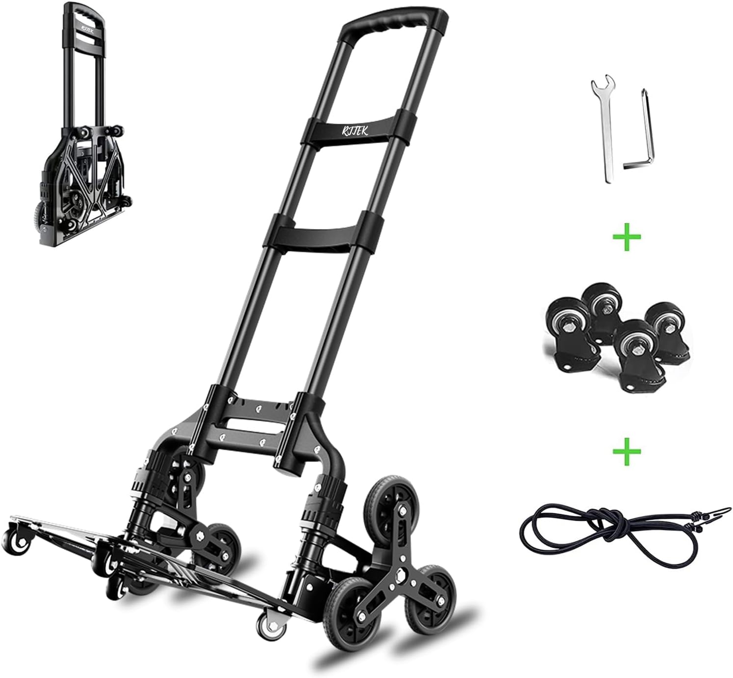 Hand Truck Stair Climber Folding Grocery Cart Dolly for 180 lbs