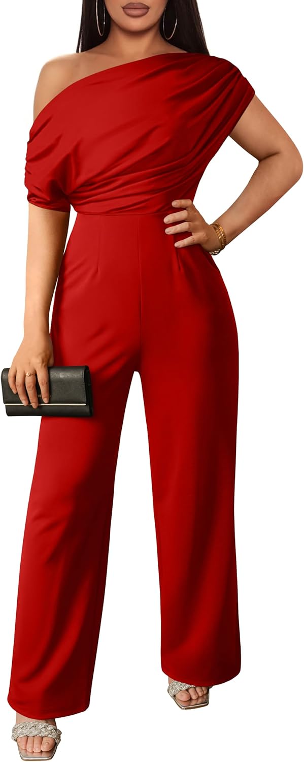 YMDUCH Women's Casual Sleeveless Off Shoulder Jumpsuit Review