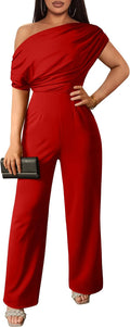 YMDUCH Women's Sleeveless Off Shoulder Wide Leg Jumpsuit - Versatile