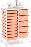 15-Drawer Pink Storage Cart - Mobile Craft & Classroom Organizer