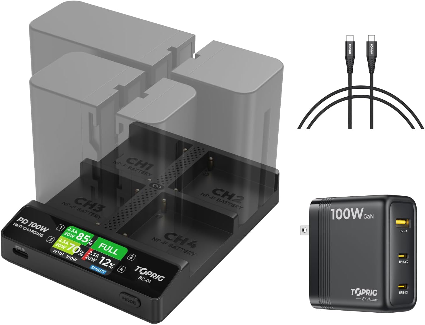 Accsoon Toprig NP-F970 Battery Charger: Fast Charging Station