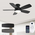 Ceiling Fans with Lights 42in Low Profile Flush Mount - Quiet
