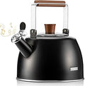 Tea Kettle Whistling Teapot 2.3QT - Retro Stainless Steel for Stovetop