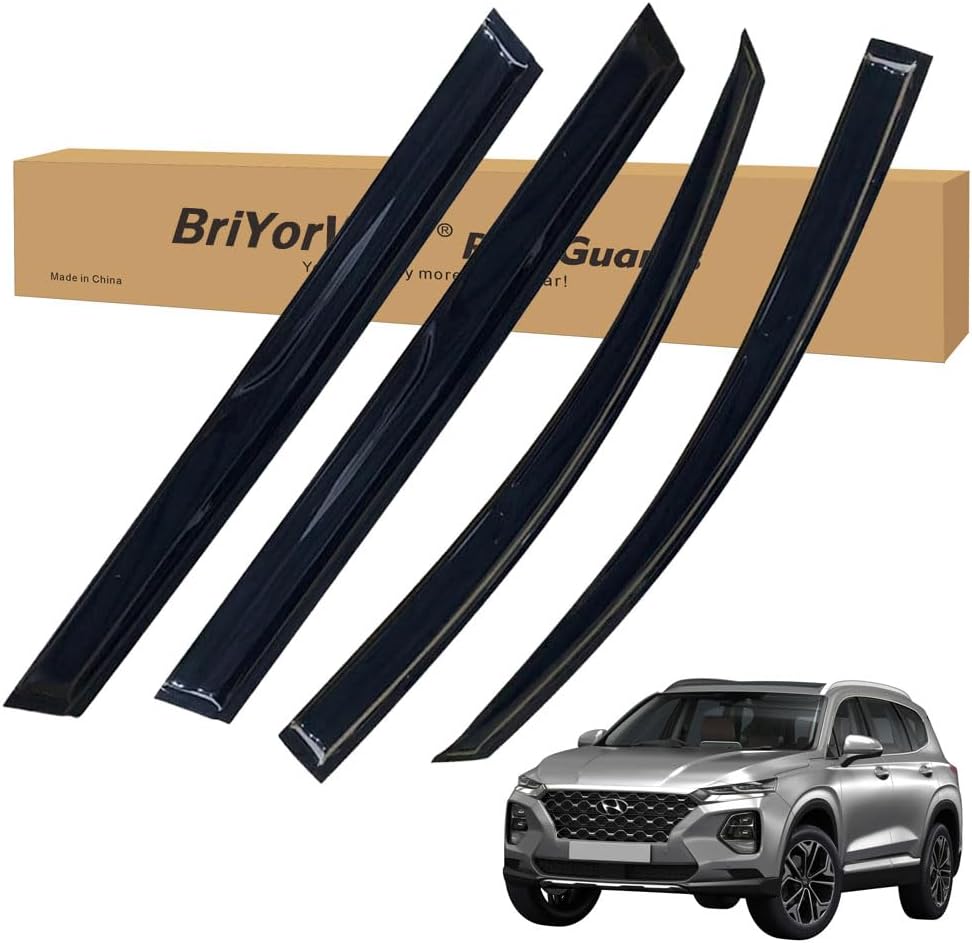 Vent Shades Rain Guards for Hyundai Santa Fe 2019 2023 Models