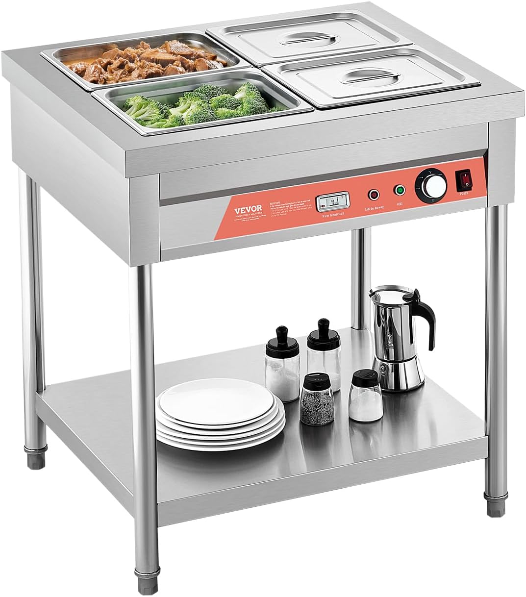 VEVOR 4-Pan Commercial Food Warmer for Buffet Catering Needs