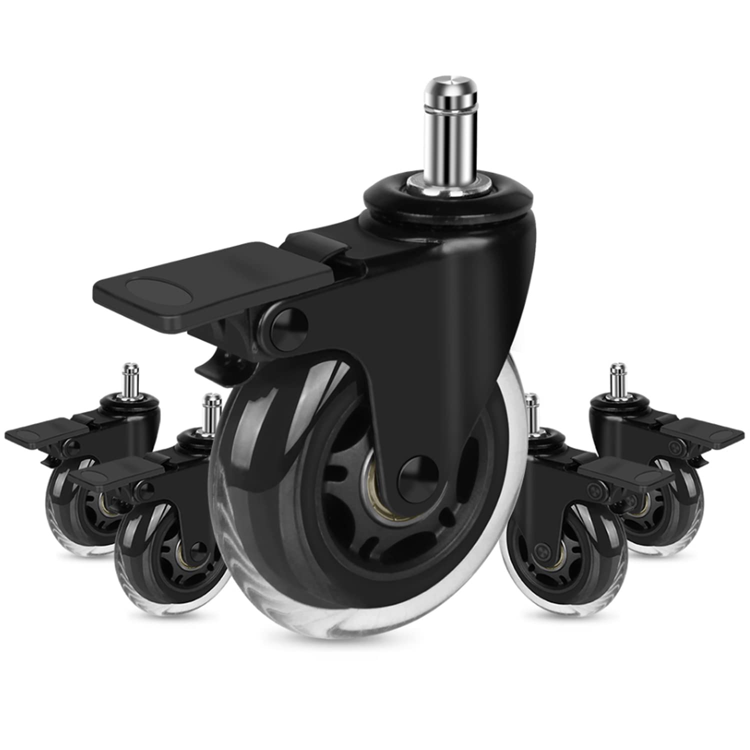 Hirate 3 Swivel Lockable Casters Set - Safe for All Floors!